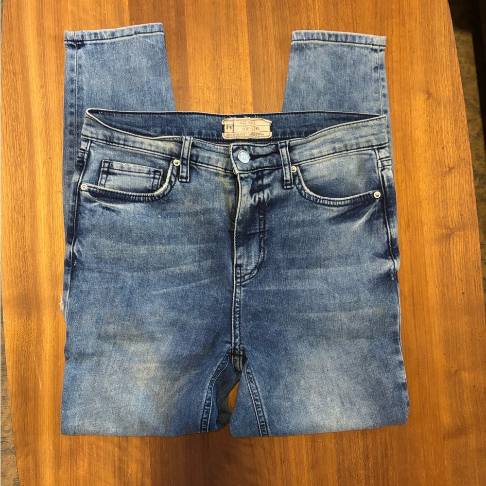 Free People Blue Skinny Jeans Classic Denim